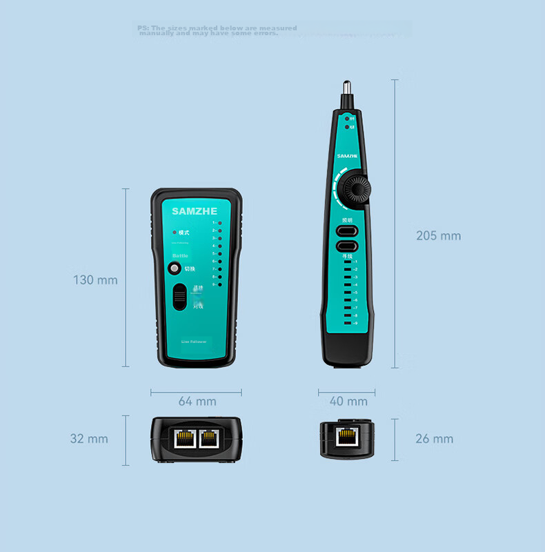 SAMZHE Network Cable Tester, Multifunctional Telephone And Network Line Tester, Cable Tracer, Detector, Wire Finder, Continuity Tester, Anti-Interference, 60V Voltage-Resistant Cable Testing Kit CS-30 16