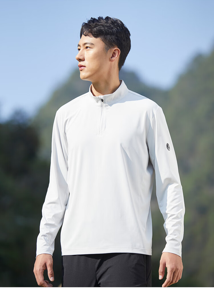 SCALER Outdoor Long-Sleeve T-Shirt for Men, Spring And Summer New Arrival, Ice Rainbow Silk Moisture-Wicking Quick-Dry Simple Running Sports Top for Wome 4
