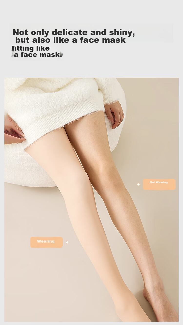 JOAE [Shuiguang Socks] High-Waist Leg-Shaping Miracle Tummy Control Shaping Thick Base Layer Pants for Women, Spring And Autumn Fleece-Lined Pantyhose Black 11