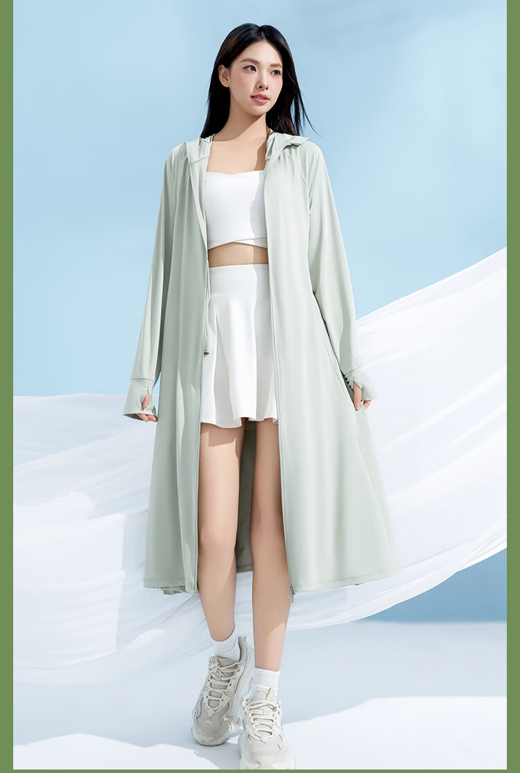 Yishangmei Long Sun Protection Coat for Women, Spring/summer 2026, UV-Resistant Full Body Sun Protection Clothing, Ice Silk Cool-Touch Jacket, Outdoor Wear, Black F 3