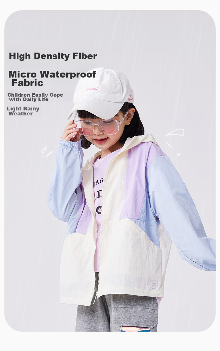 QQ DUCK Children's Clothing Girls' Sun Protection Jacket Kids' Summer Thin Coat Sunshade Youth Clothing Three Colors Off-White; 130 5