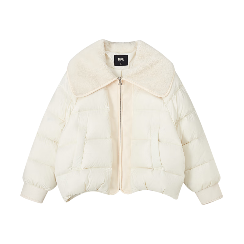 Dme [Yuxue Jingling] Winter 400T Spring Yafang Faux Sherpa Collar 90% Duck Down Short down Jacket for Wome