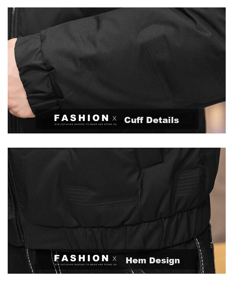 JEEP SPIRIT Men's Cotton Jacket, Autumn And Winter Thickened Padded Coat, Hooded Windproof Warm Casual Versatile Outerwear 21