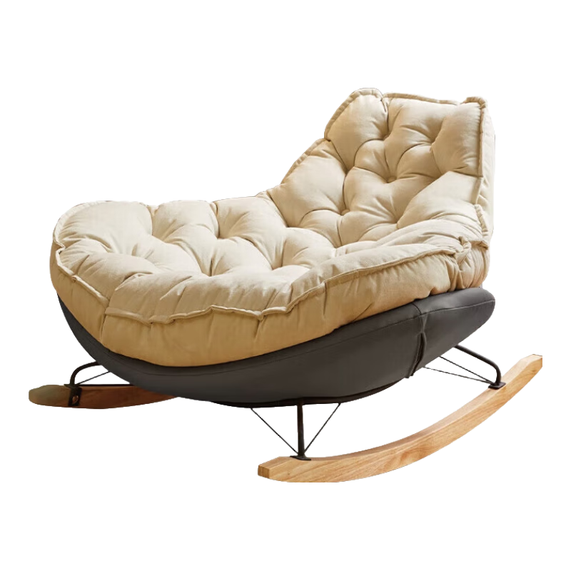 JIAYI Rocking Chair Lazy Sofa Nap Recliner Living Room Adult Single Sofa Chair Balcony Backrest Leisure Chair