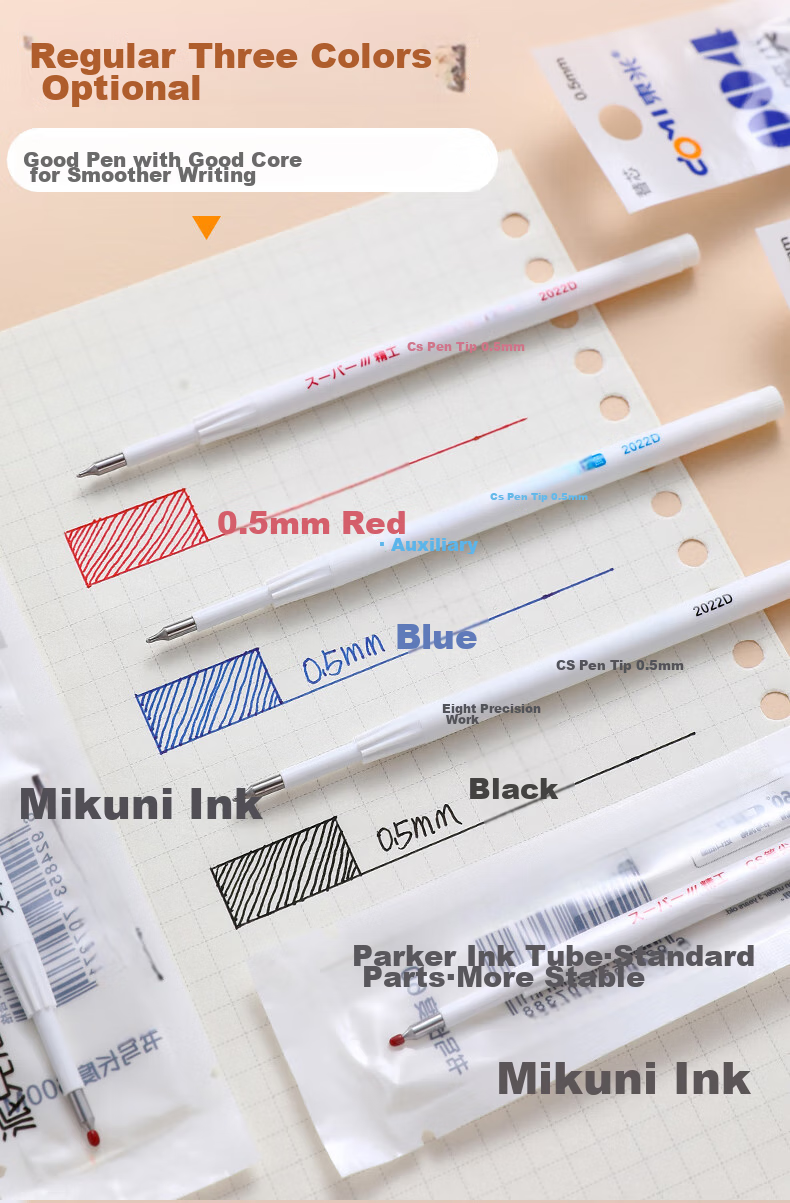 Dongmi Gel Pen Refill for Elementary, Middle School And College Students, Office Stationery, Handwriting Practice, 0.5mm, Click-Type, Replaceable Core, Student Exam Writing, Black Ink, Dongmi Brand, 20 Pieces/box, DM-004 7