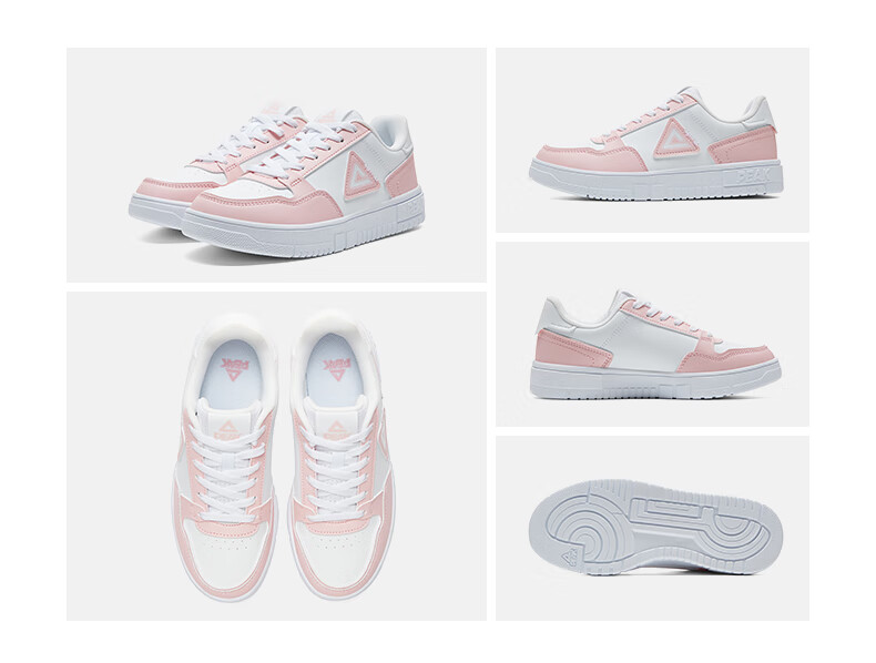 PEAK Women's Sneakers, Summer Mesh Breathable Wear-Resistant Casual Shoes, Air Force One Style White Sneakers for Women, Sports Shoes DB310128 23