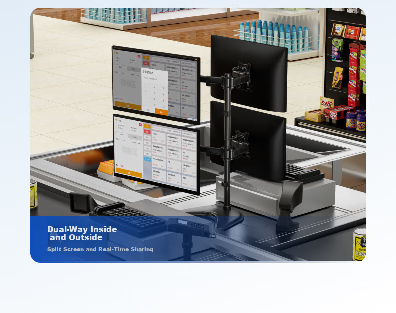 Brateck Beihu Four-Screen Monitor Stand, Mechanical Arm One-To Computer Stand for Multi-Screen Extension, Desktop Placement Base, Screen Lifting Suspended Heightening Stand E270-4 8