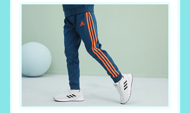 Adidas Children's Pants, Autumn Outdoor Casual Sports Trousers, Windproof Joggers, Red/white, Size 116 15