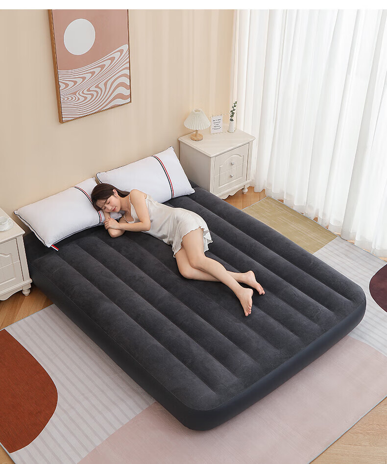 INTEX Double Large Inflatable Air Mattress with Built-In Electric Pump, Pillow, Automatic Inflation, for Car And Home Use, Foldable Bed for RV 64150 16