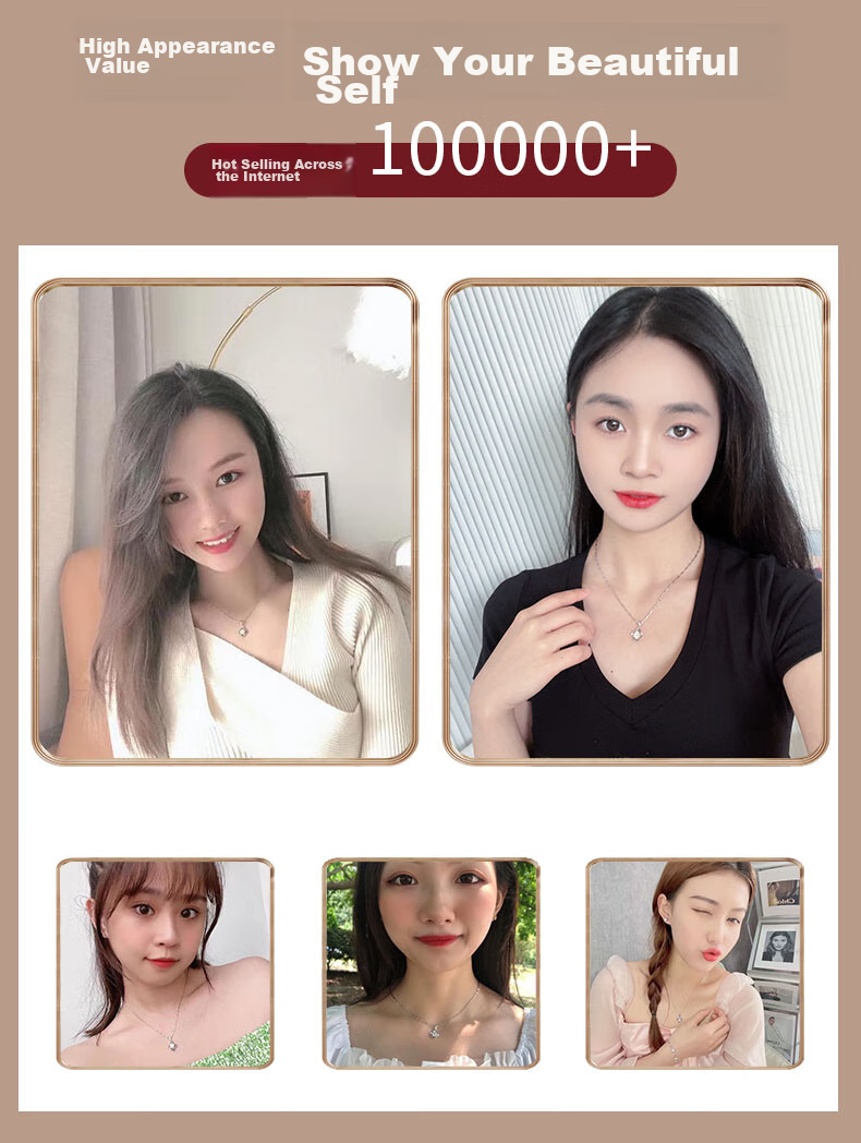 Zhoubaifu [1000+ Stores] Four-Leaf Clover Necklace for Women, Luxurious Silver Pendant, Birthday Gift for Girlfriend Or Wife 5