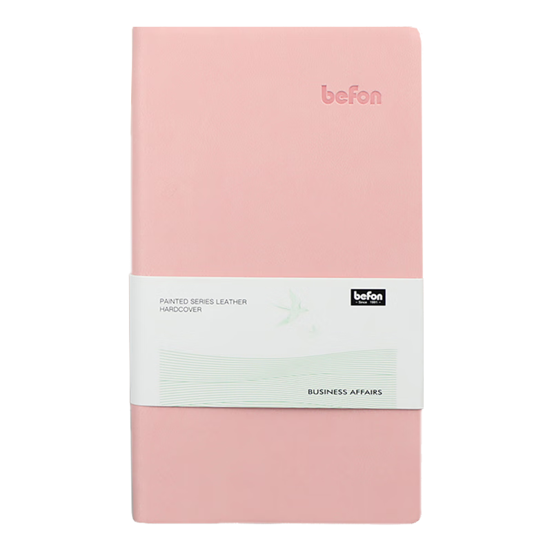 Befon A6 Notebook, Work And Study Diary, Journal, Business Office Supplies Stationery, PU Leather Colored Notebook, Pink 9909