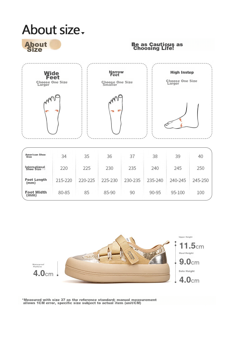 J&M Loafers for Women, Autumn Black, Velcro Thick-Soled Casual Versatile Fashionable Flats, Apricot Color, Size 36 15