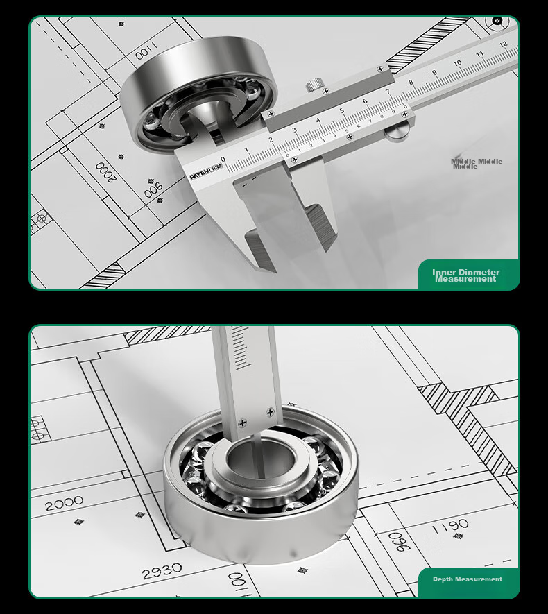 Ruineng High-Precision Vernier Caliper, Mechanical Caliper, Inner And Outer Diameter 0.02mm, Professional Measuring Tool, Measuring Ruler 150mm 5