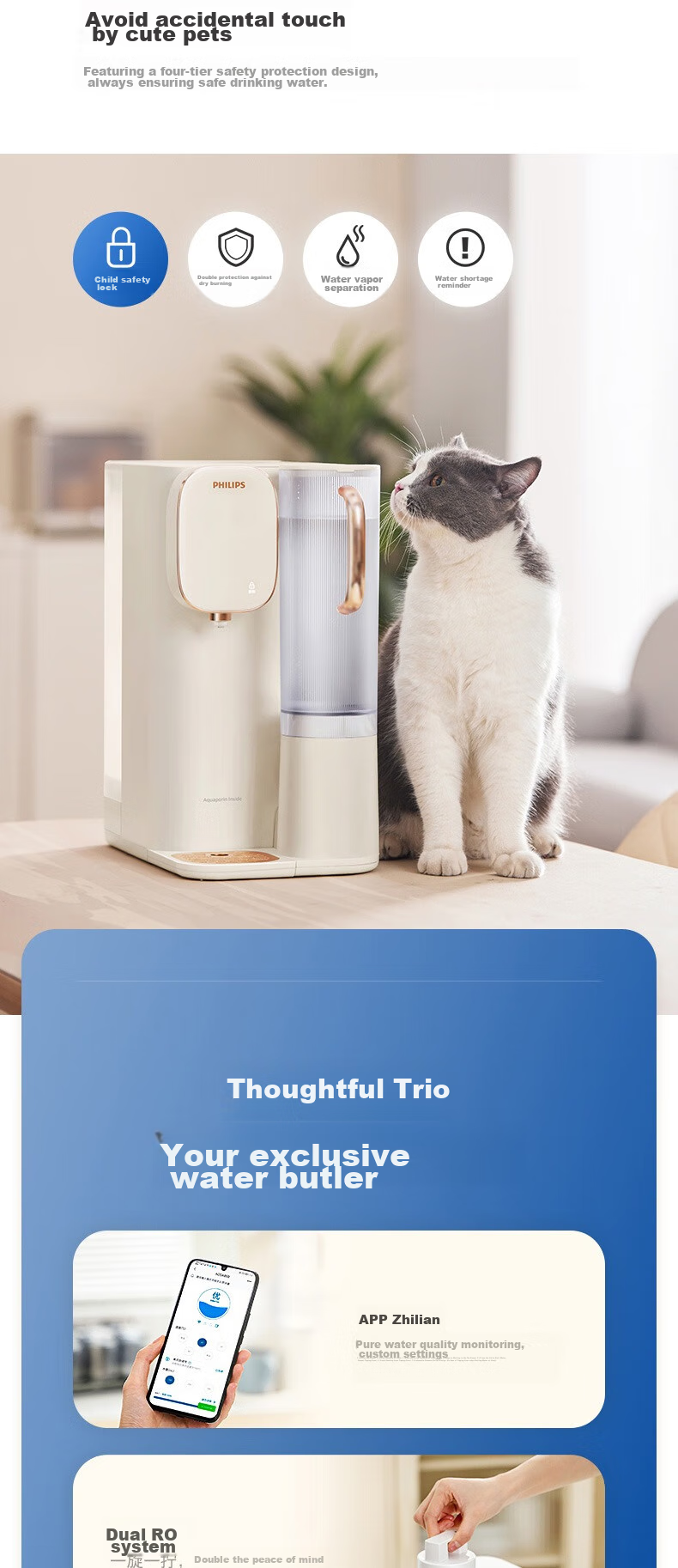 PHILIPS Water Purifier, Desktop No-Installation Instant Hot Drinking Water Machine, Integrated Heating And Drinking Water Purifier, RO Reverse Osmosis Strontium-Rich Mineral Water ADD8638/93 15
