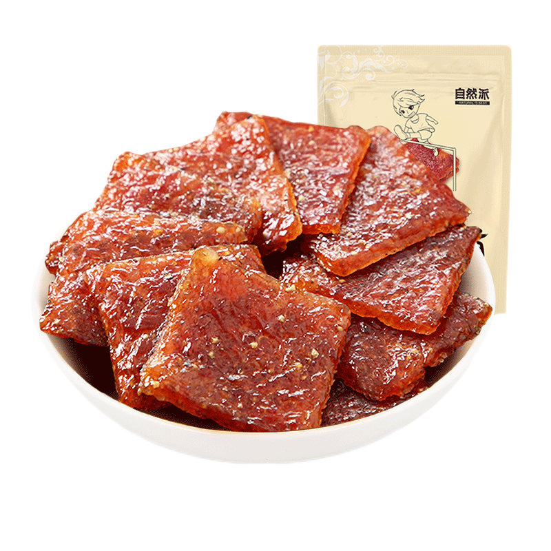 自然派 蜜汁味猪肉脯100g/袋风干猪肉干肉脯独立包装特产小吃办公室零食