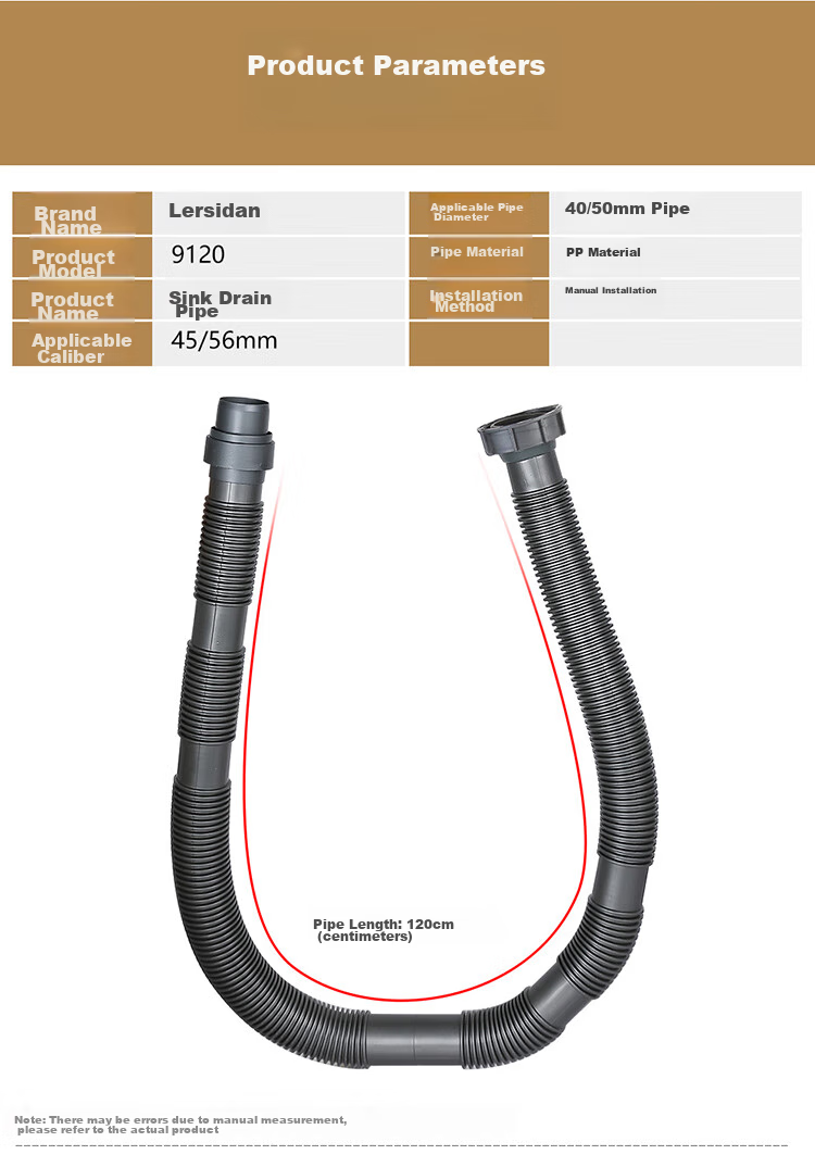 Larsd 9120 Kitchen Sink Drain Pipe, Extended Pipe, Vegetable Washing Basin And Dishwashing Sink Extended Drain Pipe, Extension Accessory 13