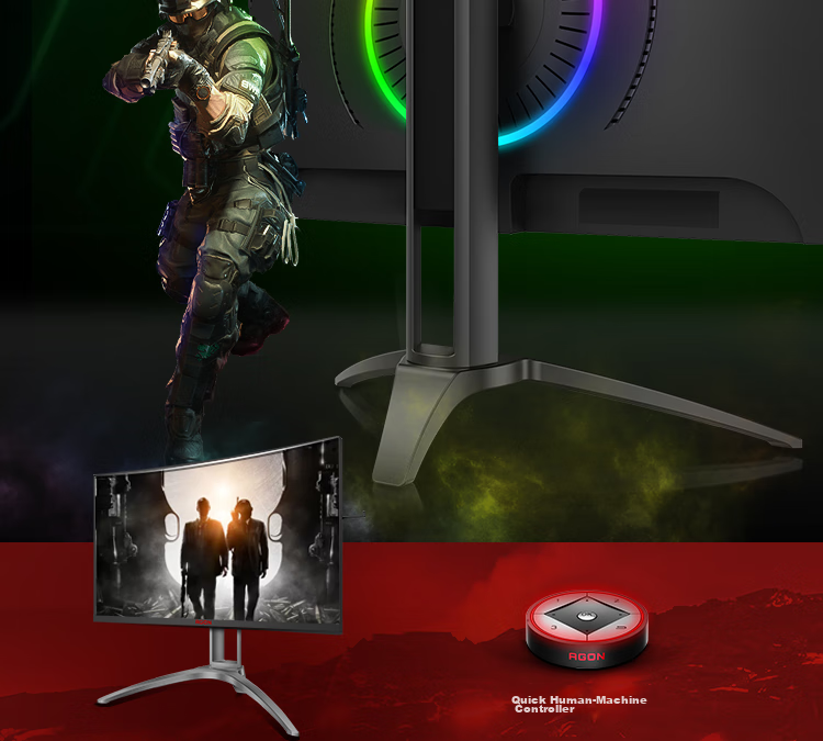 AOC Agon 7 31.5-inch WOLED 4K 165Hz Dual Mode 330Hz 0.03ms 10bit Low Blue Light 16W Speaker Gaming Monitor AG327UD 2