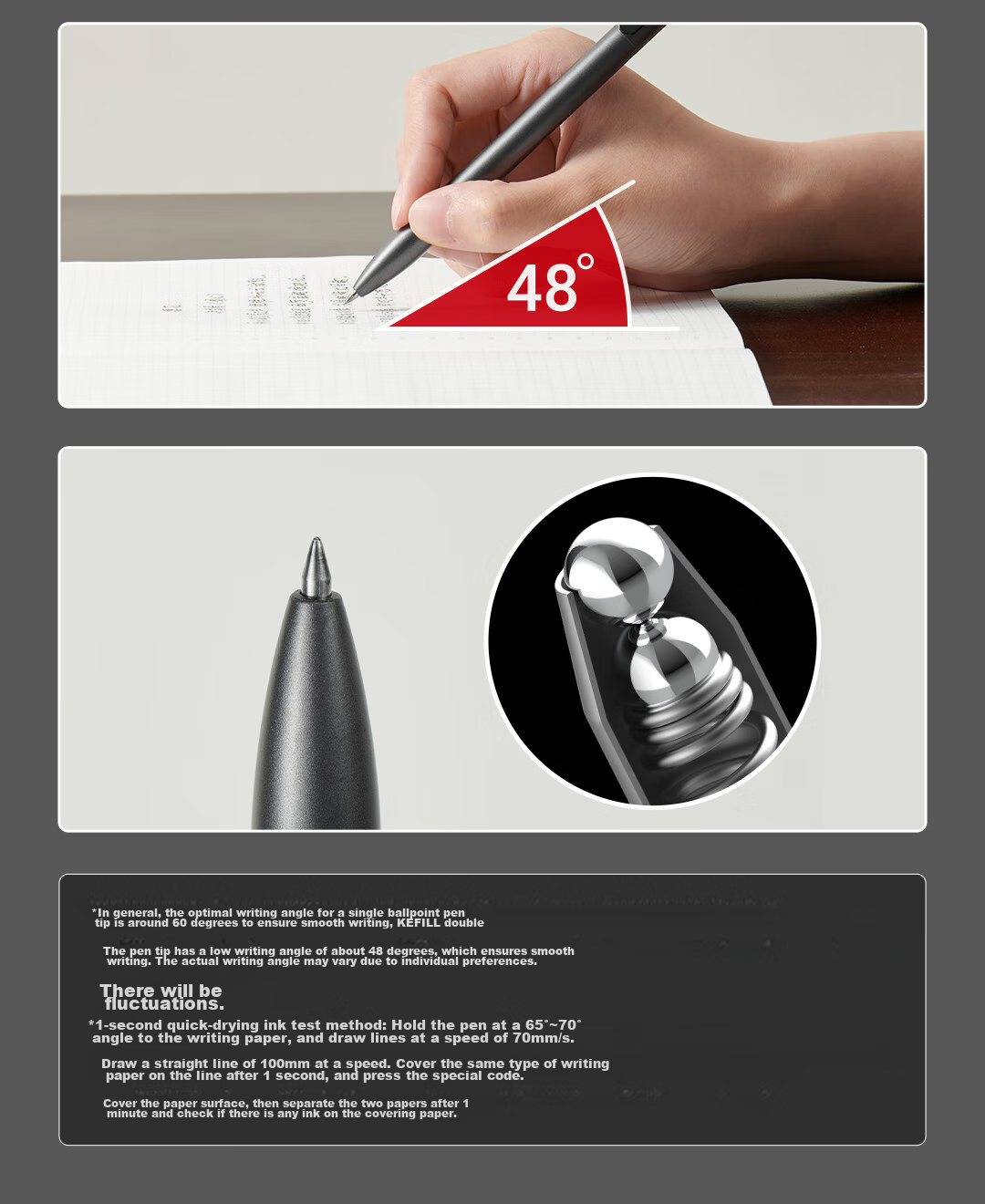 KACO Daily Retractable Gel Pen, Business Signature Pen, 0.5mm Black Ink, Metal Clip, Large Capacity 800ml, Quick-Drying Smooth Writing, Student Exam Pen, 1 Piece 8