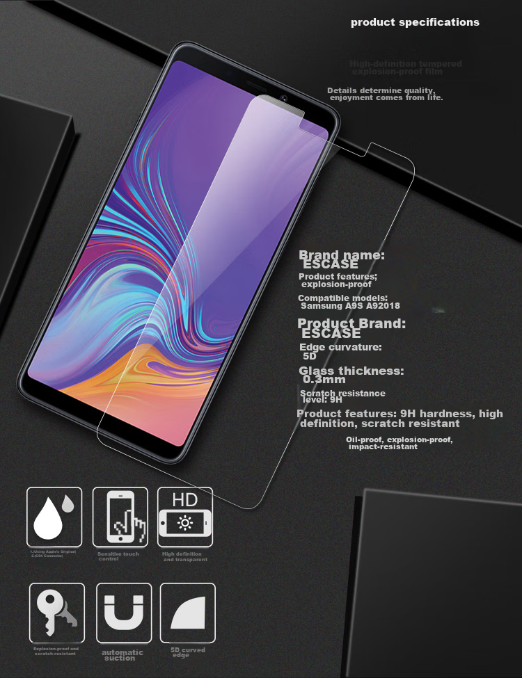 ESCASE Tempered Glass Screen Protector for Samsung Galaxy S25, Full Coverage Protective Film, HD Ultra-Thin Shatterproof Anti-Fingerprint Clear Protective Film 3