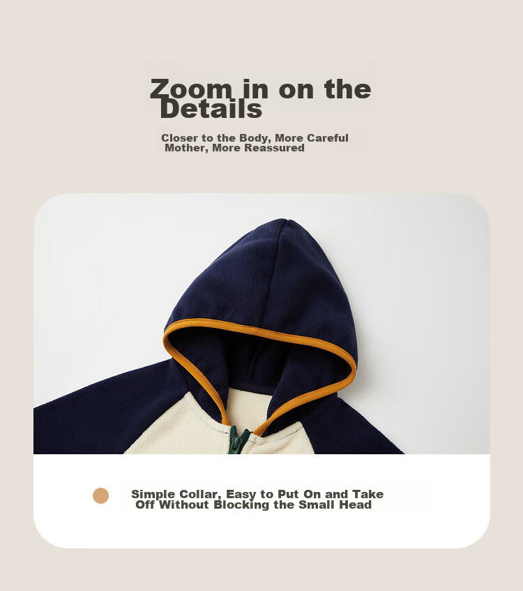 ASK JUNIOR Boys' Jacket, 2026 Autumn Toddler Color-Block Fleece Coat, Children's Preppy Style Hooded Outerwear 16