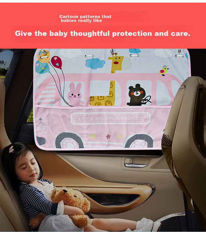 Chichiduo Car Sunshade Window Cover, Suction Cup Car Window Curtain, Sun Protection Side Window Shade for Vehicles, Travel Accessory 3