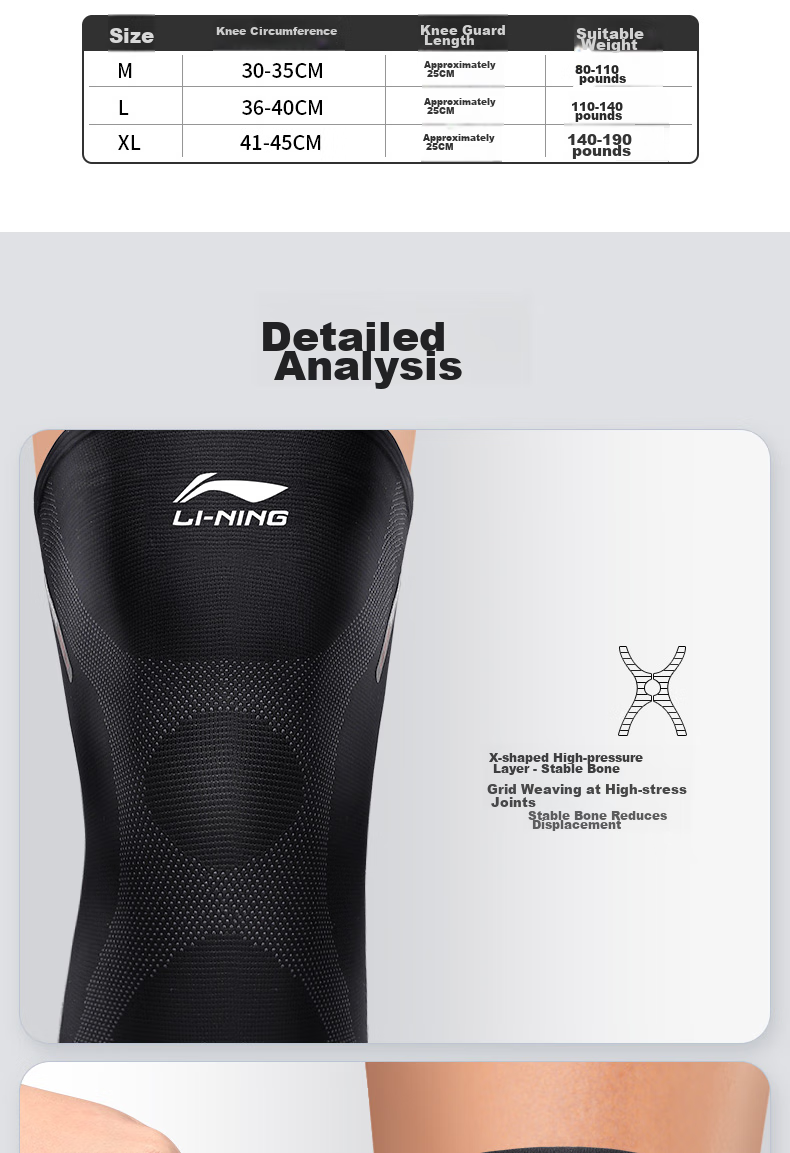 Li-Ning Knee Pads, Warm Sports Arthritis Protection, Professional Guard for Men And Women, Hiking, Running, Trekking, Meniscus, Basketball, Badminto 13