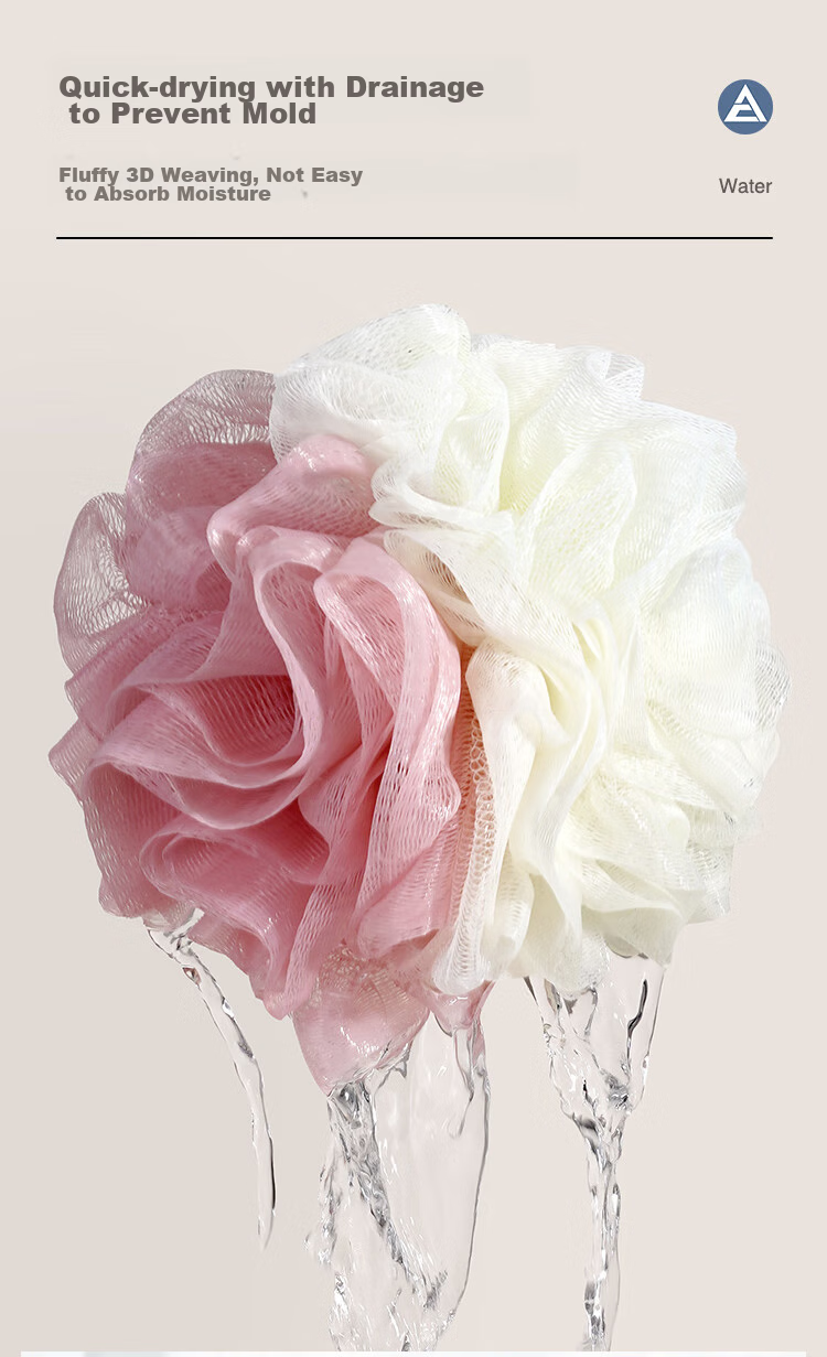 Creative Art Shower Puff Extra Large [Set of 3] Bath Scrubber for Men And Women, Bathing Essential, Shower Loofah 6
