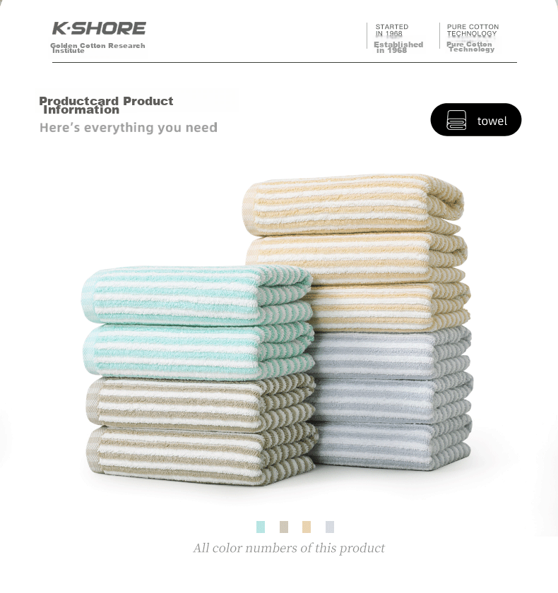 KING SHORE Towel, 100% Pure Cotton Face Towel, Absorbent Sports Face Cloth, Class A Towel, Bulk Pack of 8 Pieces 2