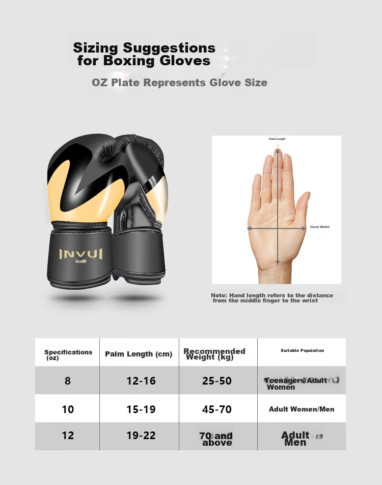 INVUI Boxing Gloves for Adults And Children, Free Fighting Training Gloves for Men And Women, Combat Competition Boxing Gloves, Black Gold 10oz 10