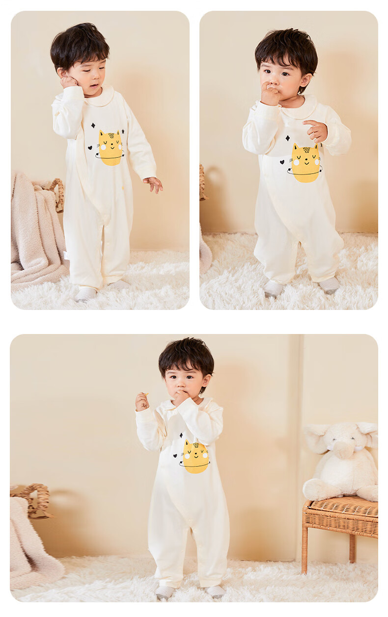Shubeiyi 2-Pack Baby Clothes Newborn Cotton Romper Spring Autumn Full Moon First Birthday Crawling Suit Yellow 90cm 5