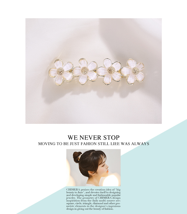 CHIMERA Simple Flower Hair Clip, Half-Updo Barrette, Horizontal Hairpin, High-End Hair Accessory for Women, Birthday Gift for Girls 1