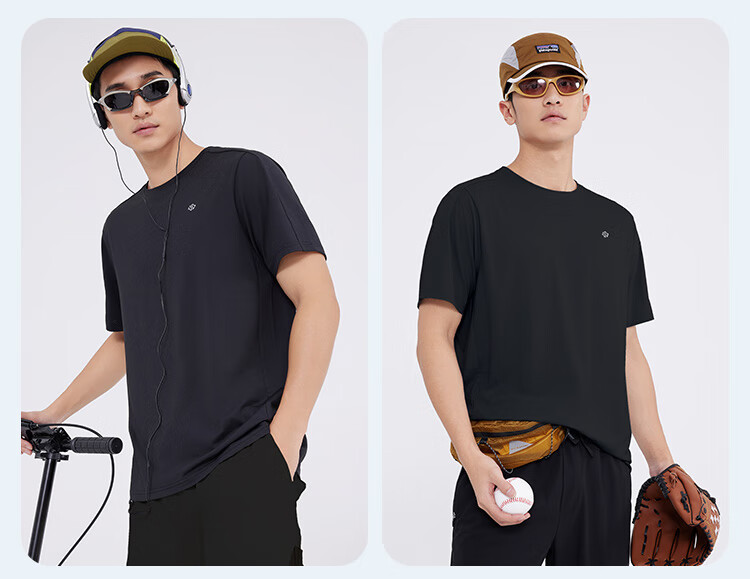 JD Original [Super Quick-Dry Set] Running Sportswear Set Moisture-Wicking Quick-Dry T-Shirt Five-Point Shorts for Men Spring/summer Black XL 9
