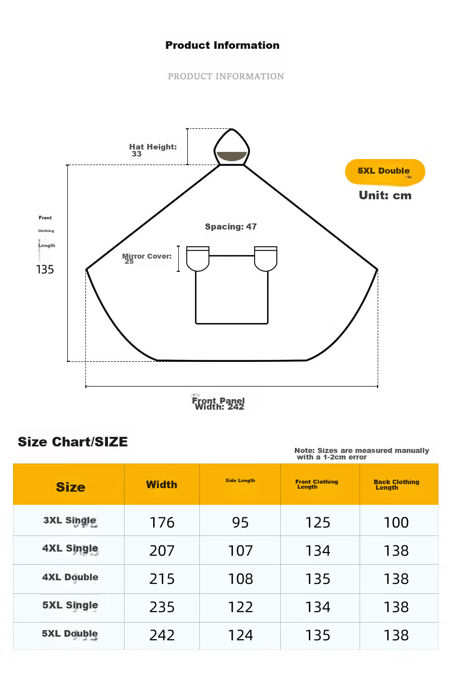 Cheguimu Electric Bicycle Raincoat, Single-Person One-Piece, for Electric Scooters And Bicycles, Riding Rain Poncho, Enlarged And Thickened, Storm-Proof Raincoat 27