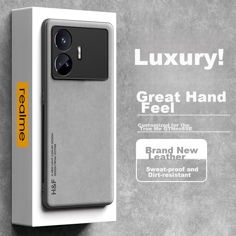 Чехол HotFire для Realme GT Neo5 SE, искусственная кожа "овечья", защита камеры, дымчато-серый