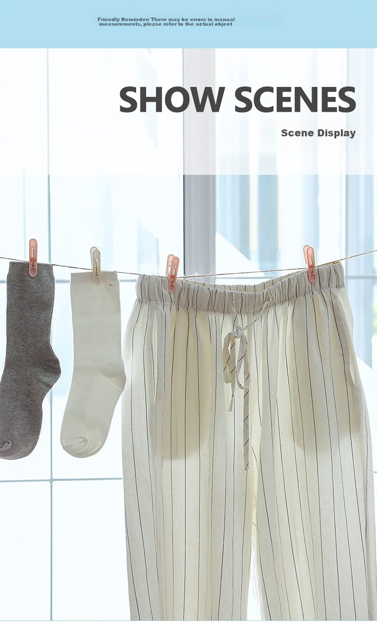 MENGTING Plastic Clothes Clips, Hanger Fixing Drying Clips, Sock Clips, Drying Clips, Windproof Small Clips, 30 Pieces 8