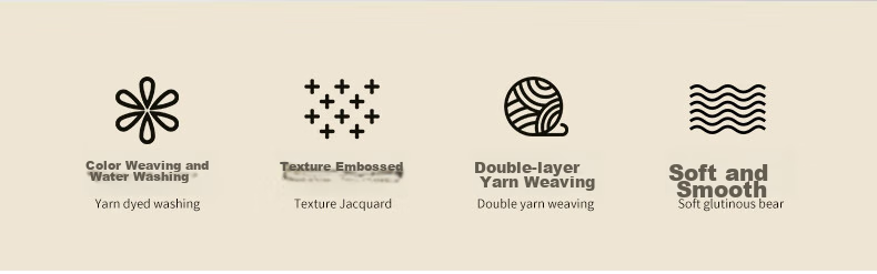 La Torretta Double-Layer Gauze Four-Piece Set, Pure Cotton High-End Color-Woven Jacquard Bedding Set with Duvet Cover And Bedsheet, Navy Blue, 1.8/1.5m Bed 2
