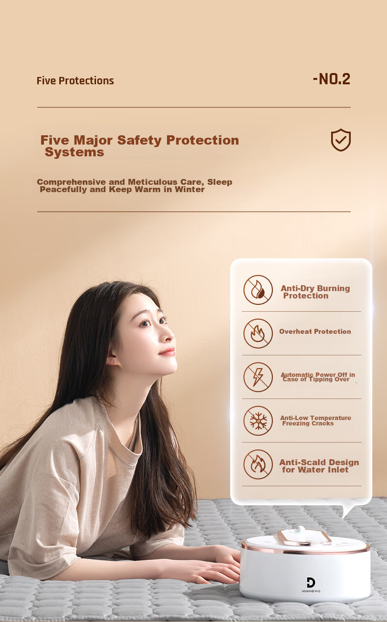 Huanding [Water Heating Power-Off] Electric Heating Blanket, Water Heating Blanket, Water Circulation Electric Heating Pad, Double-Sized 0.9*1.8m 11
