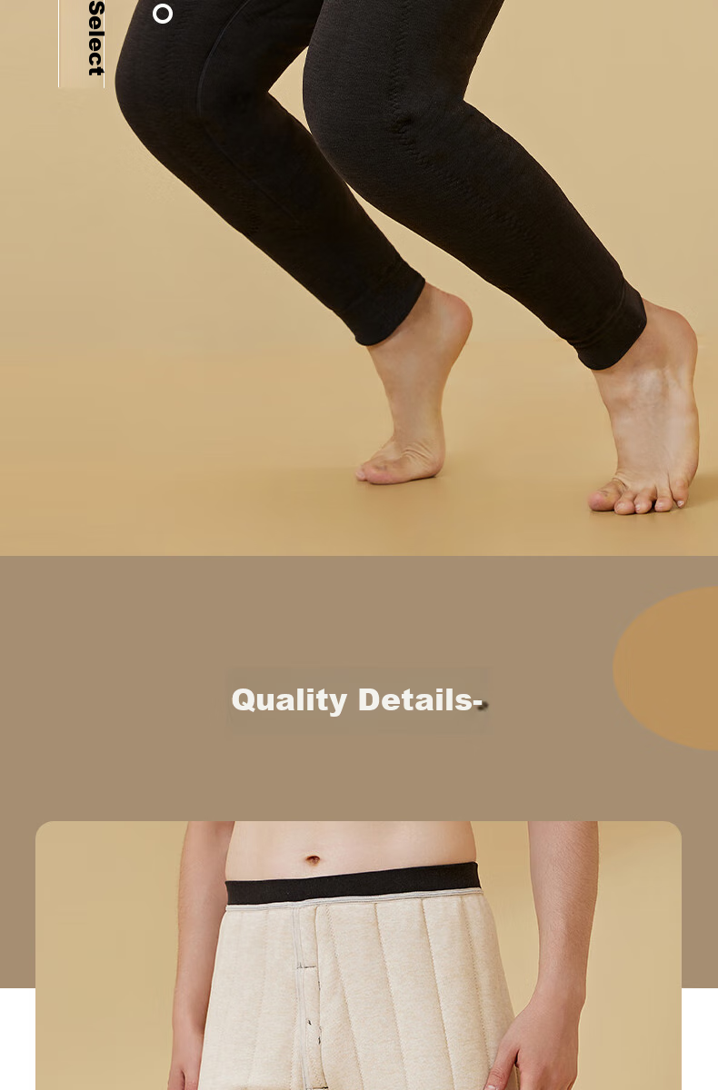 Hengyuanxiang Men's Thermal Pants [Winter New Arrival], Extra Thick Plus Size Merino Wool Pants, Slim Fit, Black, No Knee Protectio 8