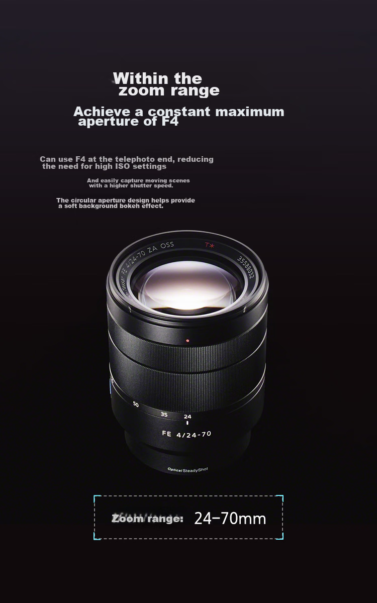 SONY Vario-Tessar T* FE 24-70mm F4 ZA OSS Full-Frame Zeiss Standard Zoom Mirrorless Camera Lens E-Mount (SEL2470Z) 5