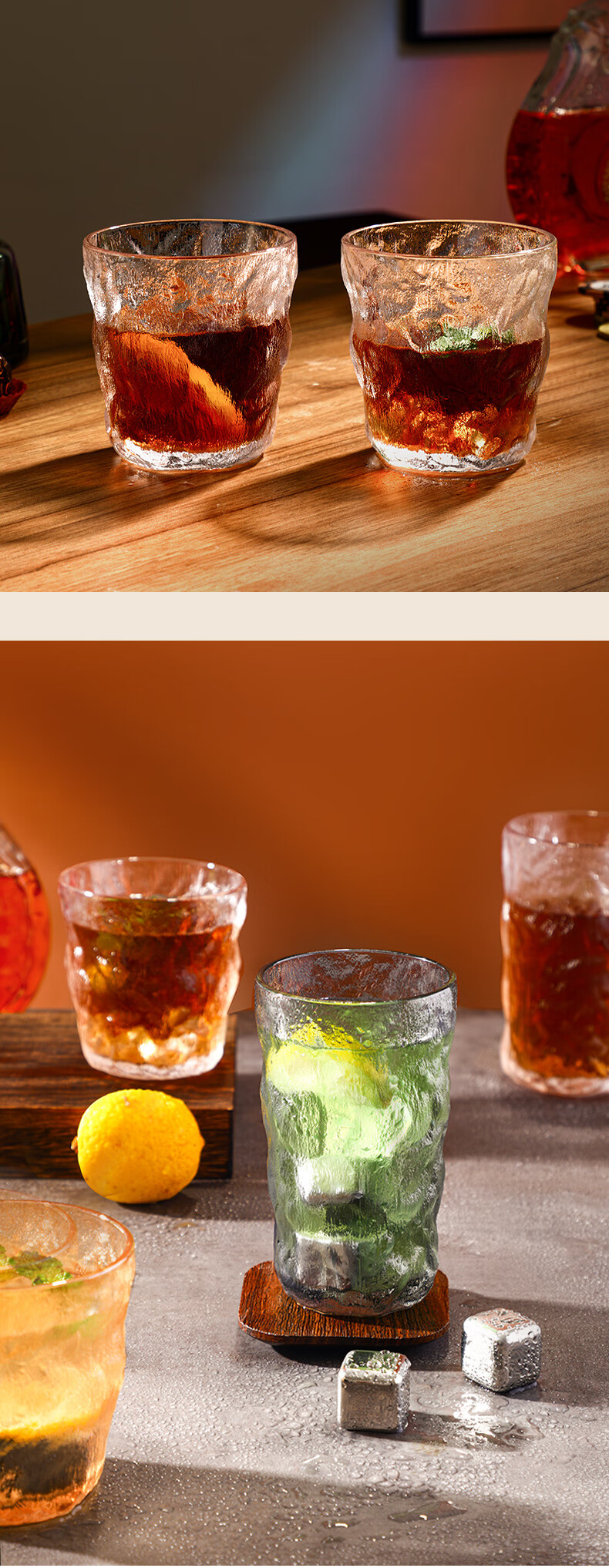 Fuguang Glacier Glass Cup, Water Bottle for Women, Summer Home Use, Beverage Coffee Mug, Beer Cup, Cold Water Cup, Home And Garde 3