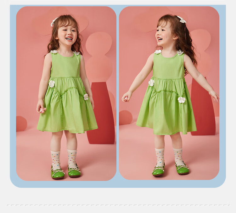 ASK JUNIOR Girls' Summer Dress, Children's One-Piece Dress, Toddler Fresh Spaghetti Strap Dress, Vacation Princess Dress 3