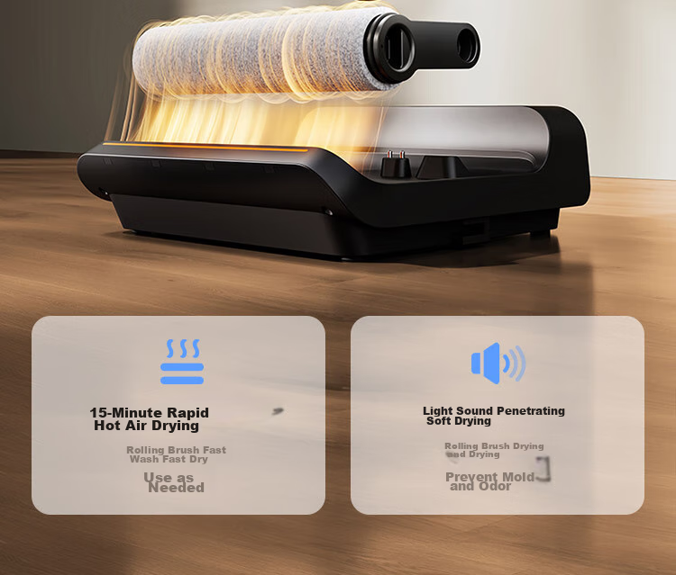 Mijia Xiaomi Wireless Floor Cleaner 3 Max, Sweeping And Vacuuming All-In with Dust Mite Removal, 180° Flat Cleaning for Whole House, Full Chain Sterilization And Hot Air Drying 14