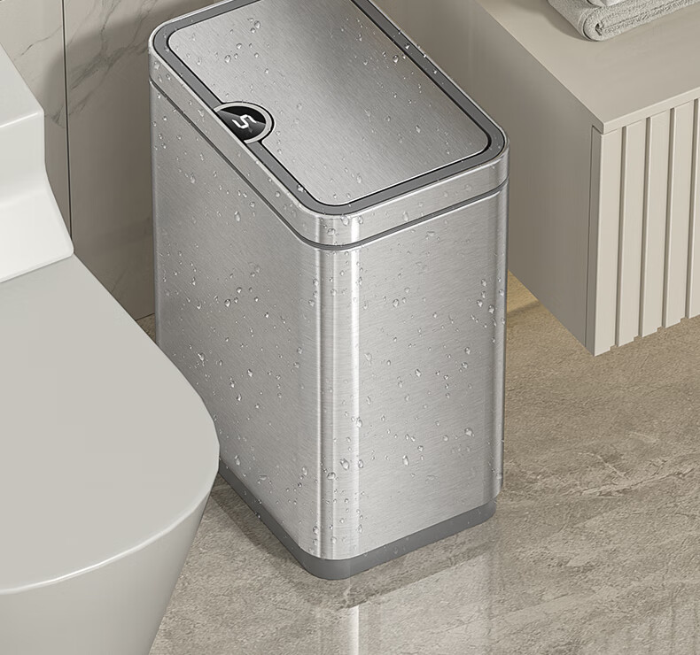 BOBO Kitchen Trash Can, 8L, Milk White Wall-Mounted Stainless Steel, with Lid, Household Cabinet Door Hanging Storage, Large Size, 8802 8