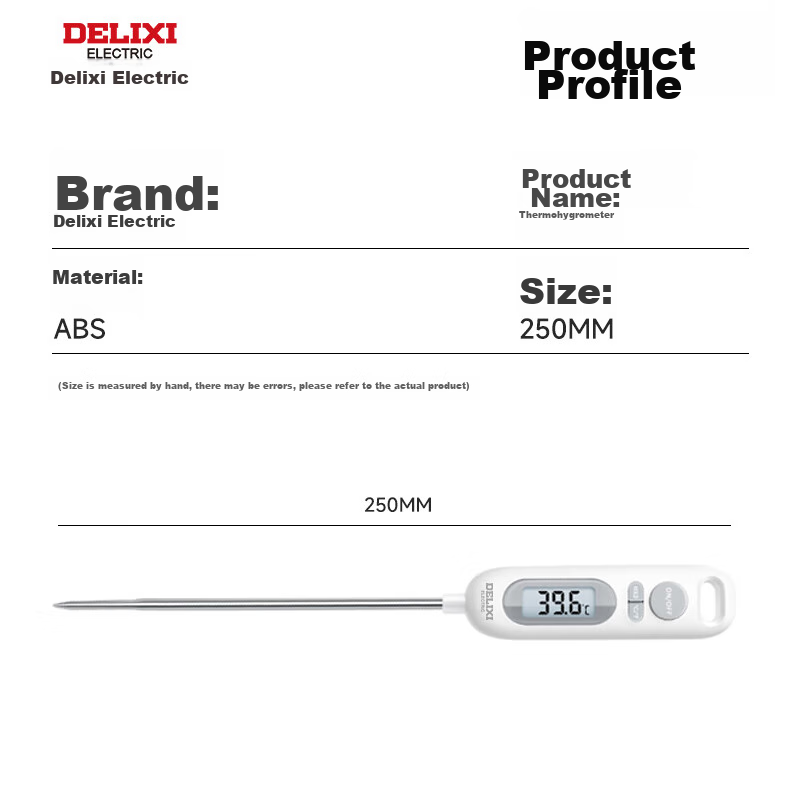 Электронный термометр DELIXI ELECTRIC DM-1047, кухонный, для еды, воды, молока, масла, с зондом, ЖК-дисплей, диапазон -50°C до +300°C