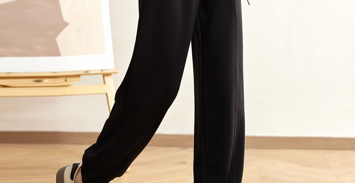 Halo Queen Women's Casual Pants with Drawstring Elastic Waist, Straight-Leg Trousers with Tapered Legs, Slimming And Versatile Sports Pants, New Product H143R1014 13