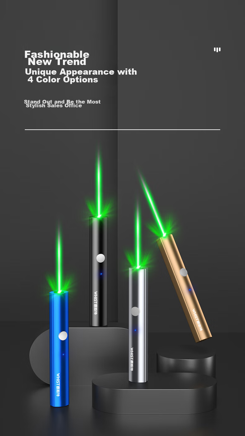 Whist A26 Silver Laser Pointer, Green Light Outdoor Star Pointer, USB Rechargeable High-Power Laser Light, Long-Range Infrared Construction Site Laser Flashlight, Long Battery Life Green Light Pe 8