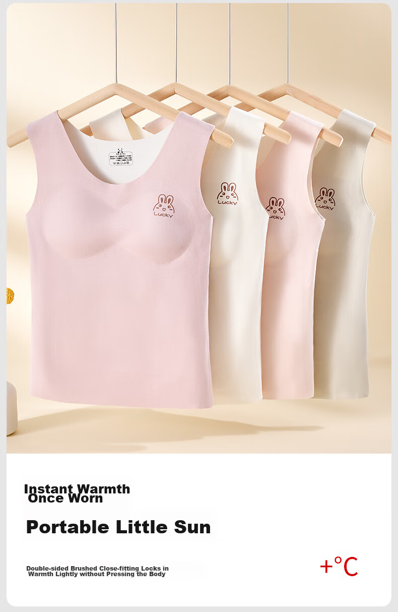 YUZHAOLIN 2-Pack Girls' Underwear, Warm Teenage Camisole, Seamless Bra for Middle And High School Students, Elementary School Children, And Older Teens 3