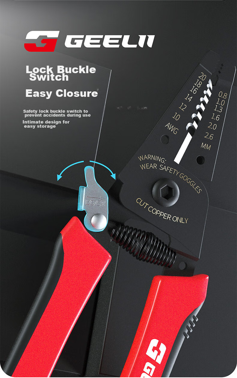 GeeLii Multifunctional Automatic Wire Stripper Pliers, Electrician Wire Puller Terminal Crimping And Wire Pressing Pliers, 55070 7