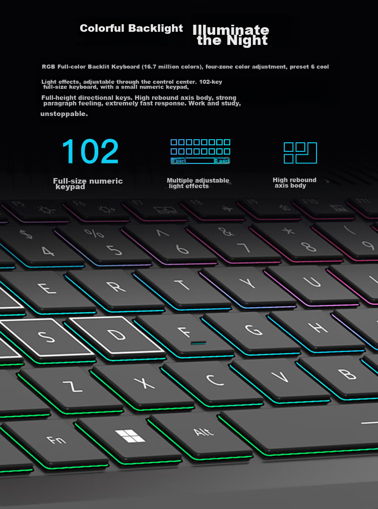HASEE [RTX5070] Zhanshen T9 Pro 16-Inch Gaming Laptop (I7-14700HX, 16GB RAM, 1TB Storage, 2.5K Display, 180Hz Refresh Rate) 7