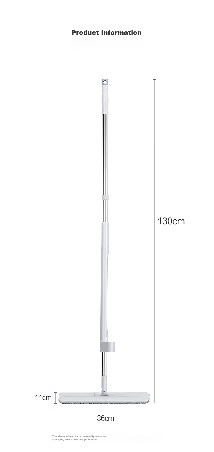 JD Original Antibacterial Upgraded Flat Mop 36cm, Hands-Free Household Floor Cleaning Tool, No Water Marks, Includes 2 Mop Cloths 11